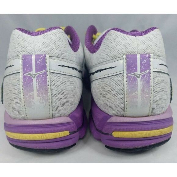 Mizuno Wave Rider 17 Women's Sz‎ W 10 Lightweight Running Shoes White BLK/Purple - Picture 9 of 11